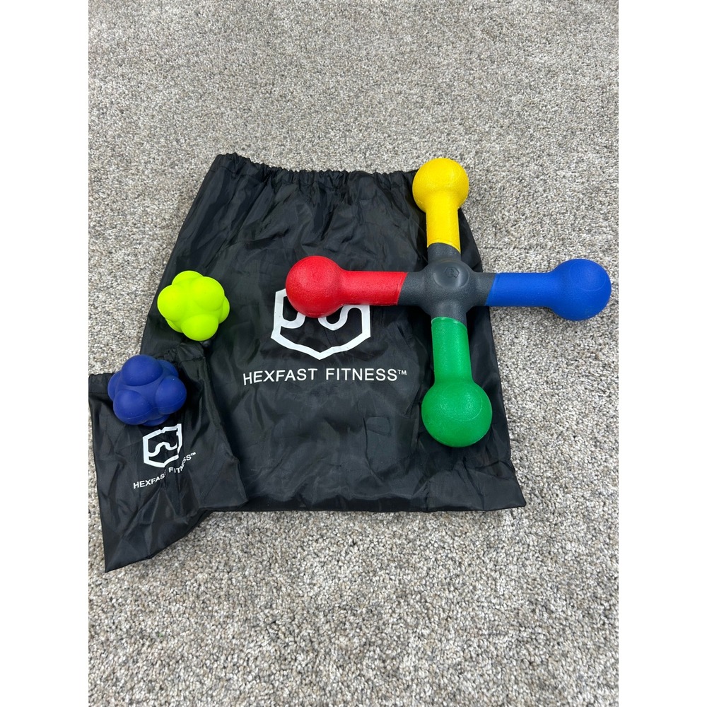 Hexfast Fitness Reaction‎ Training Set Agility Cross and 2 Hex Balls with Bags